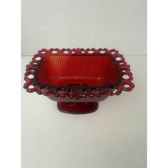 FTDA 1981 Retangular Vintage Pedestal Dish 7" x 5" x 4.5" - Picture 2 of 7